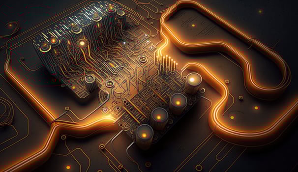 computer chip 3d rendering, Generate Ai photo