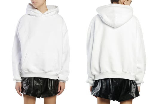 women's hoodie on the model on a white background isolated photo