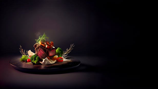 main course realistic product showcase for food photography photo