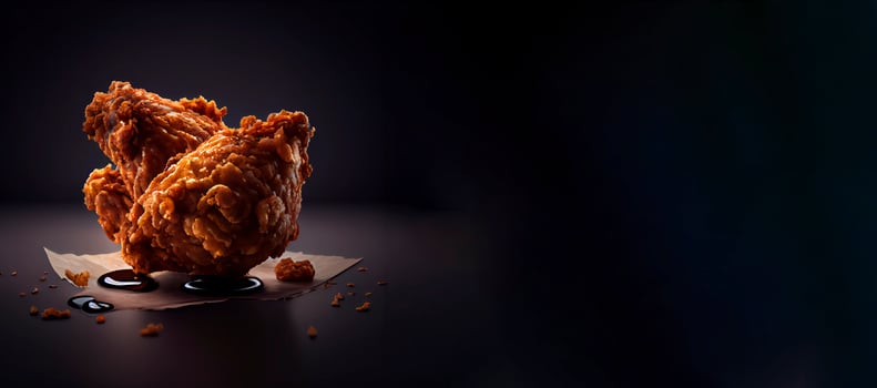fried chicken realistic product showcase for food photography photo