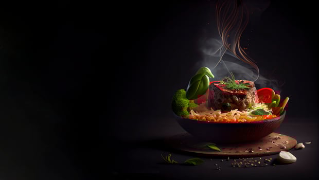 main course realistic product showcase for food photography photo