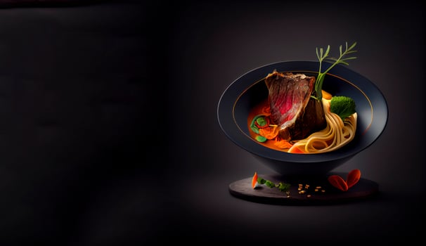 main course realistic product showcase for food photography photo