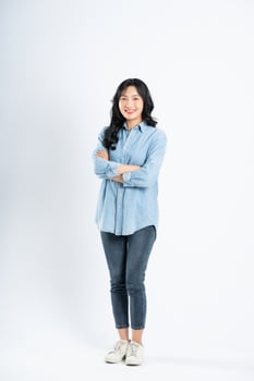 beautiful asian girl image on white background photo