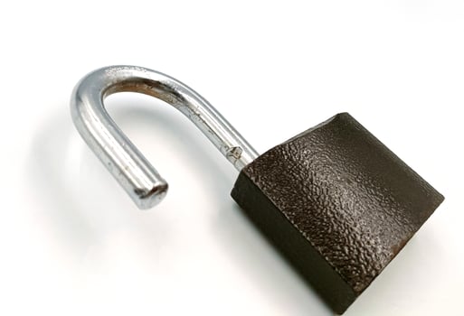 padlock isolated on white background photo