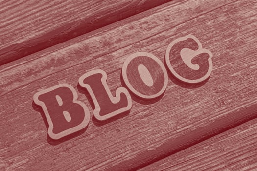 word blog made of wooden letters on wood board photo