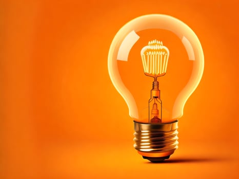 A colorful Light bulb. 3d idea bulb lamp, visualization of brainstorming, bright idea and creative thinking, photo