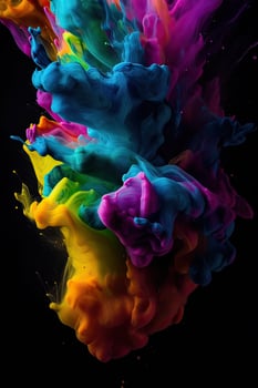Rainbow Enlightenment. Escape to Reality series. Abstract arrangement of surreal sunset sunrise colors and textures on the subject of landscape painting, imagination, creativity and art. photo