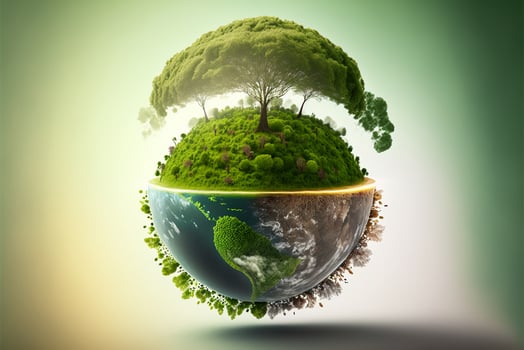 Save Earth Day Poster Environment Day Nature Green Glossy background Images tree and water photo