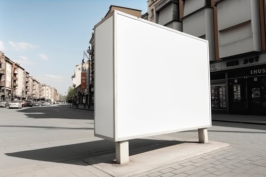 public shopping center mall or business center advertisement board space as empty blank white mockup signboard photo