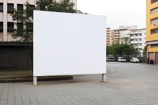 public shopping center mall or business center advertisement board space as empty blank white mockup signboard photo