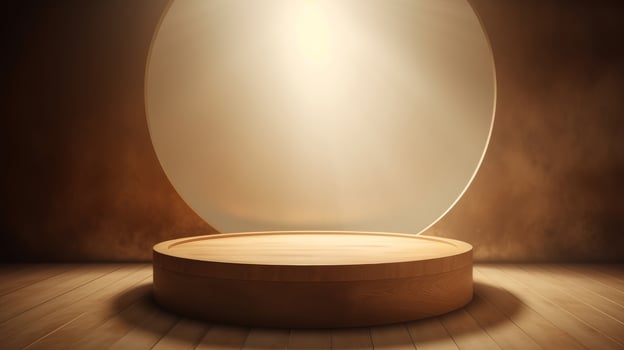 Empty golden podium. Illustration photo