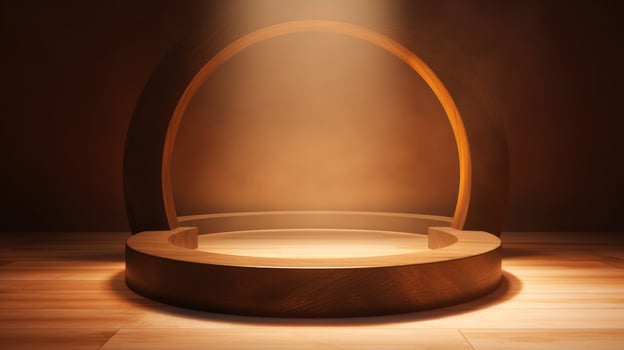 Empty golden podium. Illustration photo