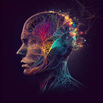 Futuristic technology and artificial intelligence, Neural network - image photo