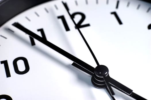 Selective focus of  white retro alarm clock or vintage clock. Time is running out concept background photo