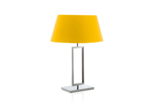 Modern table lamp with small salmon lampshade photo