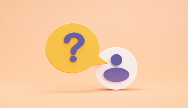 Customer information service. Admin icon shows a question mark. social media page admin concept Online customer service. Answering questions. photo