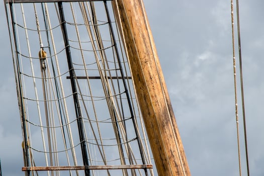 rigging and mast on a tall ship photo
