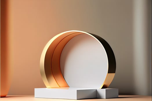 illustration of empty space podium display for product mockup natural background. Digital art photo