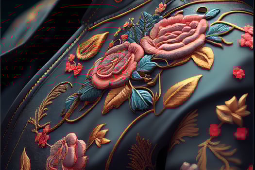 illustration of multicolor ethnic hand embroidery pattern design photo