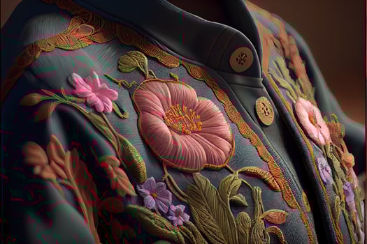 illustration of multicolor ethnic hand embroidery pattern design photo