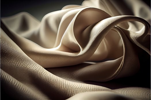 illustration of white cloth in dark room, back light. Texture and material photo