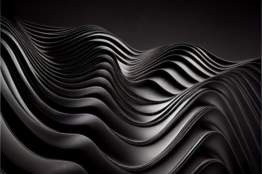 illustration of black wavy abstract layer as panorama background, gain and metal photo