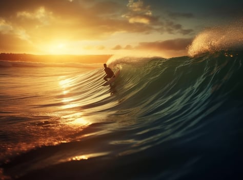 Surfer in ocean. Illustration photo