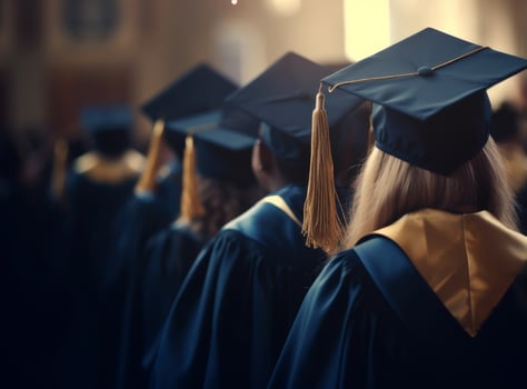 Graduated students. Illustration photo