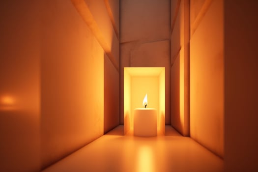 Faith in God burning candle soft warm lighting photo