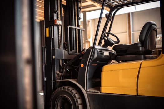 warehouse loader loading cargo pallets photo