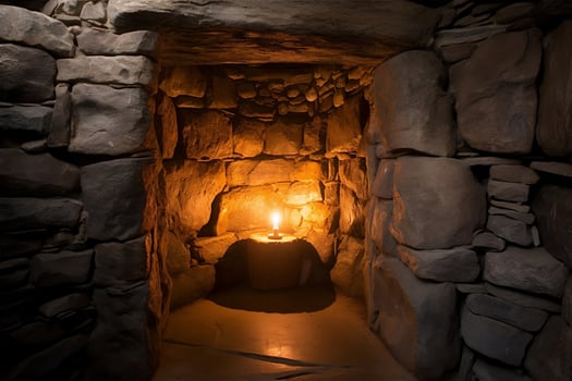 Light in the cave. photo