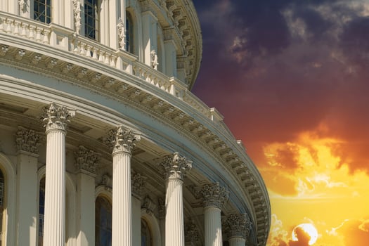 washington dc capitol detail at sunset photo