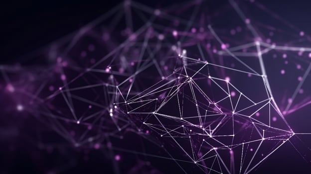 A highly detailed Plexus of abstract purple geometrical. Big data concept . photo