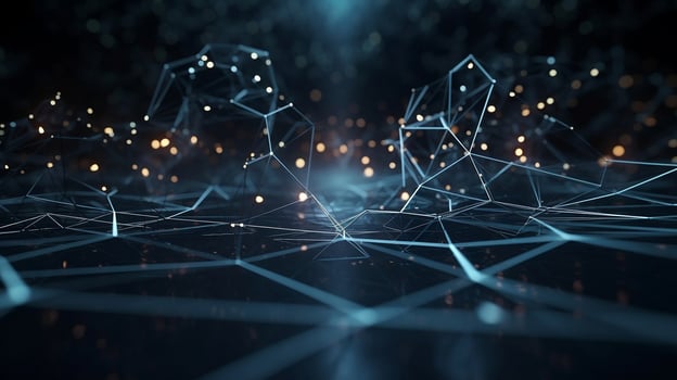 Data technology and abstract background with connecting line representing big data. photo