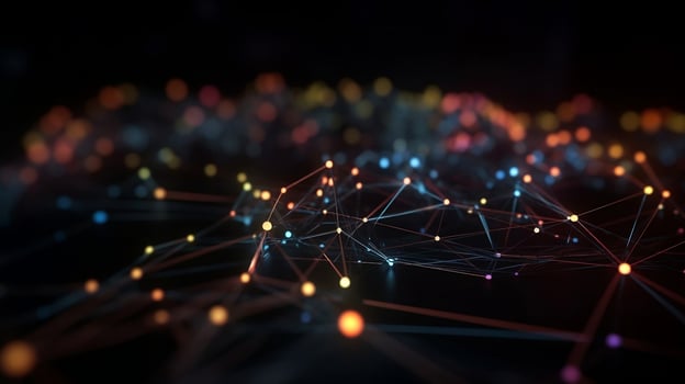 Data technology and abstract background with connecting line representing big data. . photo