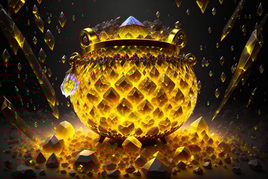 Cauldron made from crystals by photo