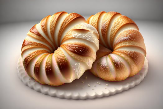 Croissants on white background by photo
