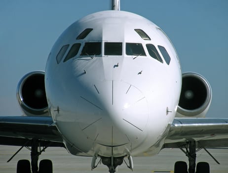 close up of cockpit of airplane photo
