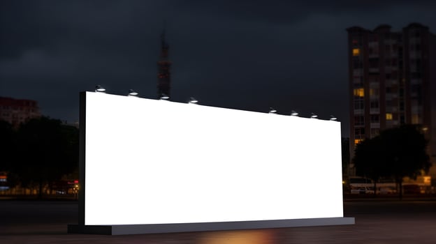 Blank outdoor Event advertisment screen for marketing purpose, Empty LED screen for event advertisment, white LED screen mockup photo