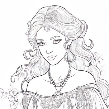 A character design portrait princess coloring book photo