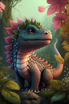 illustration of a cute baby dragon photo