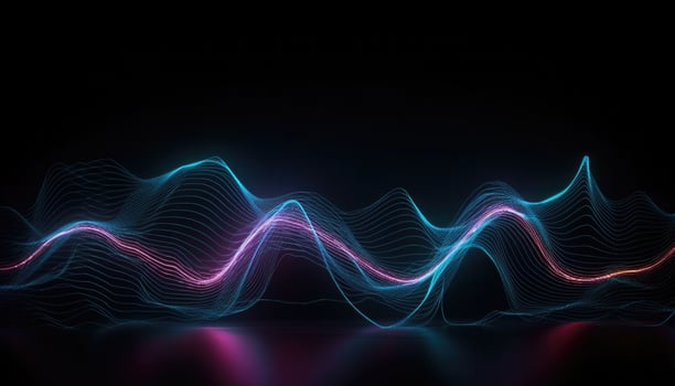 Wavy Black And Neon Metallic 3D Background, photo