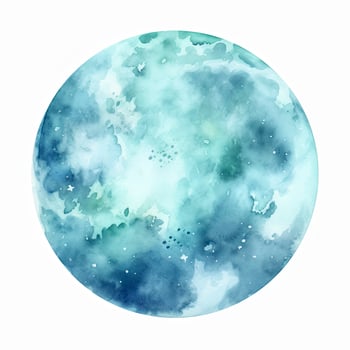 moon water color, pastel ,white background, generat ai photo