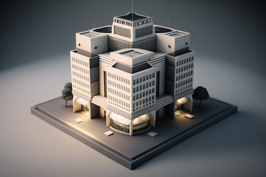 3D building Structure on a Surface, 3d real estate concept  AI-generated artwork photo