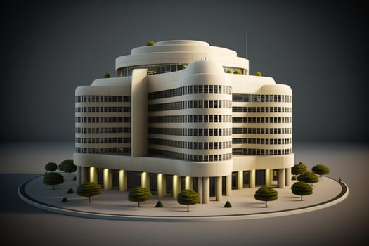 3D building Structure on a Surface, 3d real estate concept  AI-generated artwork photo
