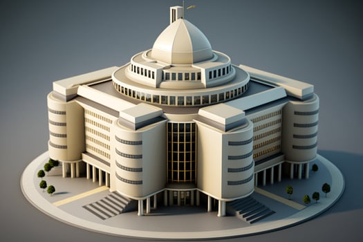 3D building Structure on a Surface, 3d real estate concept  AI-generated artwork photo