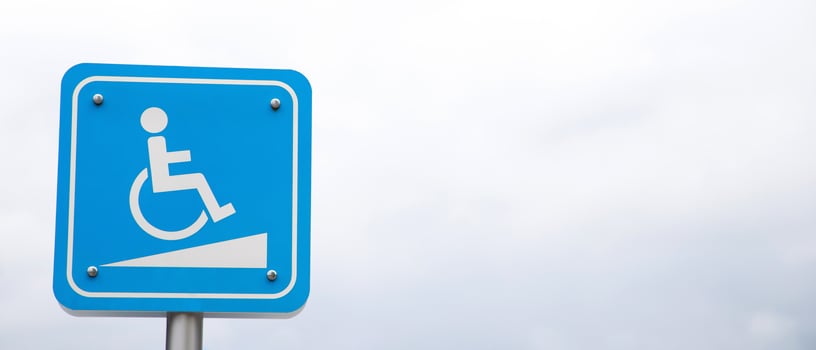 Parking, handicapped sign in gas station photo