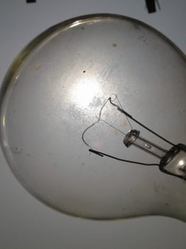 Sunlight can be seen through the glass lamp photo