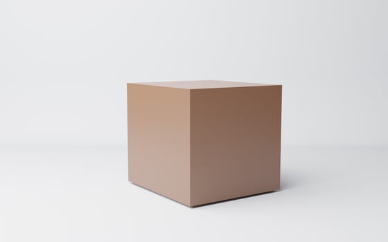 Realistic cardboard box mockup set from side front on white background. Parcel packaging template photo