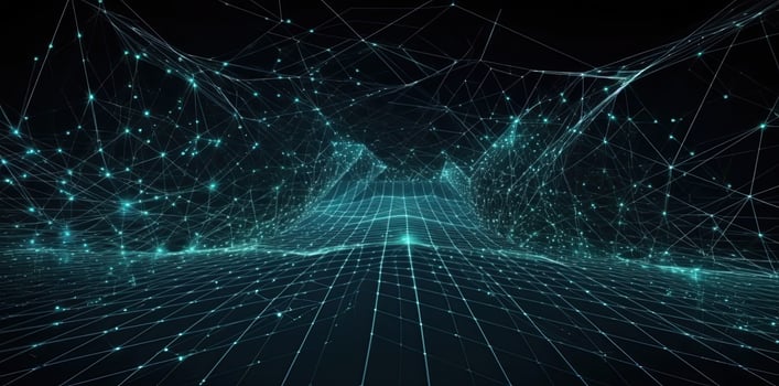 tech background with a wire mesh, in the style of futuristic digital art, digital, Illustration photo